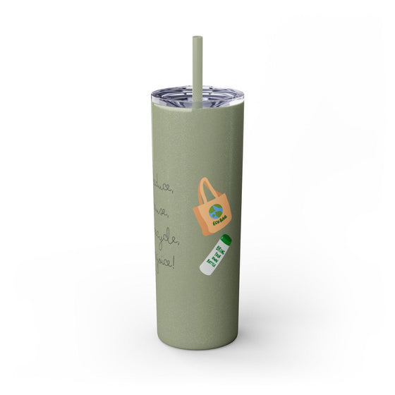 Skinny Tumbler with Straw, 20oz - Tolerant Planet